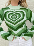 IFOMT Heart Jacquard Argyle Jumper Sweater
