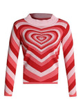 IFOMT Heart Jacquard Argyle Jumper Sweater