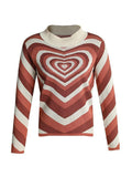 IFOMT Heart Jacquard Argyle Jumper Sweater