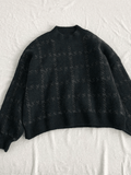 IFOMT Houndstooth Checkered Knit Sweater