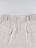 IFOMT White Mini Skirt with Cargo Pockets