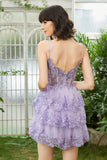 IFOMT Lace Applique Tiered Tulle Corset Mini Dress