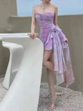 IFOMT Lilac Ruffles Assymetric Flower Mini Dress (PRE-ORDER)