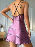 IFOMT Love Heart Print Nightdress