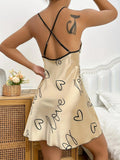 IFOMT Love Heart Print Nightdress