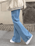 IFOMT Mid Waist Washed Boyfriend Jeans