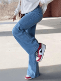 IFOMT Mid Waist Washed Boyfriend Jeans