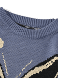 IFOMT Oversized Butterfly Jacquard Sweater