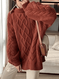 IFOMT Oversized Cable Knit Sweater