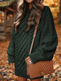 IFOMT Oversized Cable Knit Sweater Dress