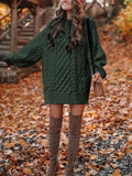 IFOMT Oversized Cable Knit Sweater Dress