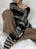 IFOMT Oversized Stripe Jumper Knit Sweater