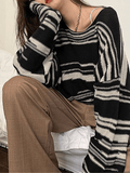 IFOMT Oversized Stripe Jumper Knit Sweater