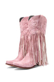 IFOMT New Fashion Spring Outfit Fringe Pointed Toe Knee High Boots
