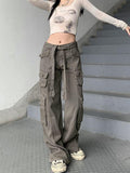 IFOMT Pocket-Detail Vintage Cargo Jeans