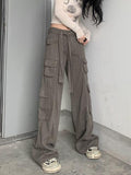IFOMT Pocket-Detail Vintage Cargo Jeans