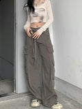 IFOMT Pocket-Detail Vintage Cargo Jeans