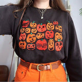 Ifomt Pumpkin Halloween Print Sweatshirt Women Casual Crewneck Long Sleeve Pullovers Streetwear Autumn Loose Sweatshirt Tops Moletom0821