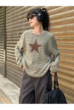 IFOMT Christmas Thanksg Gifts Fall Retro Rhythms Striped Sweater