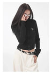 IFOMT Christmas Thanksg Gifts Fall Ribbed Zip-Up Turtleneck Sweater