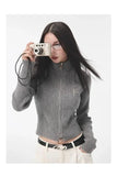 IFOMT Christmas Thanksg Gifts Fall Ribbed Zip-Up Turtleneck Sweater