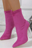 IFOMT New Fashion Spring Outfit Crystal Heel Stretch Mid Calf Skinny Boots