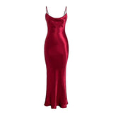 IFOMT Satin Slip Scarlet Sensation Dress