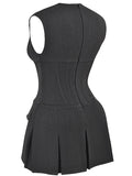 IFOMT Eleanor Charcoal Pleated Corset Dress