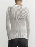 IFOMT See Through Long Sleeve Ribbed Knit Top