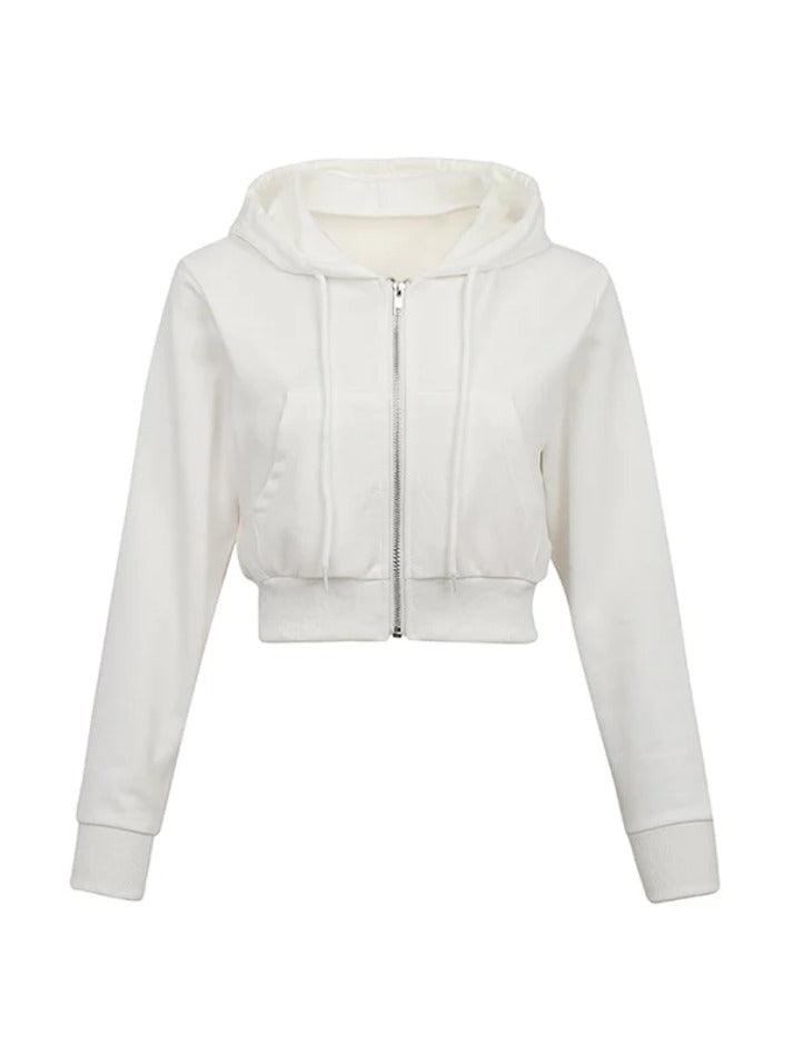 IFOMT Short Solid Color Crop Oversized Hoodie