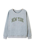 IFOMT Simple Letter Print Drop Shoulder Sweatshirt