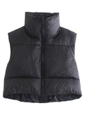 IFOMT Sleeveless Cropped Puffer Jacket