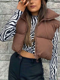IFOMT Sleeveless Cropped Puffer Jacket