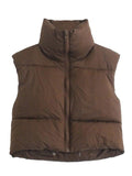 IFOMT Sleeveless Cropped Puffer Jacket