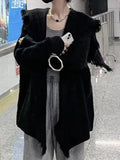 IFOMT Solid Color Big Lapel Neck Tassel Trim Cardigan