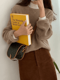 IFOMT Solid Color Crew Neck Pullover Sweater