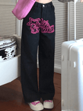 IFOMT Star Heart Pattern Boyfriend Jeans