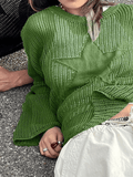 IFOMT Star Jacquard Crochet Knit Top