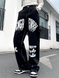 IFOMT Star Letter Graphic Cargo Jeans
