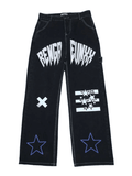 IFOMT Star Letter Graphic Cargo Jeans