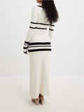 IFOMT Striped Knitted Midi Dress