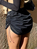 IFOMT Baggy Parachute Mini Skirt with Drawstring