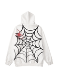 IFOMT Unisex Loose Fit Spiderweb Graphic Hoodie