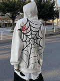 IFOMT Unisex Loose Fit Spiderweb Graphic Hoodie