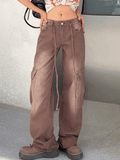 IFOMT Vintage High Rise Loose Tie Jeans