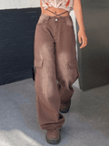 IFOMT Vintage High Rise Loose Tie Jeans