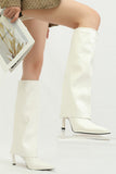 IFOMT New Fashion Spring Outfit Pointed Toe Knee-High Trouser Boots
