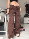 IFOMT Washed Pocket Patched Cargo Jeans