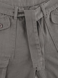 IFOMT Washed Pocket Patched Cargo Jeans