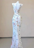 IFOMT Water Flower Draped Maxi Dress